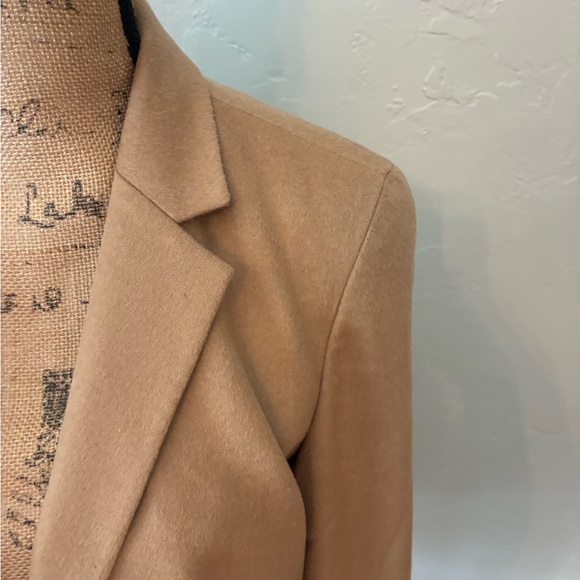 Women’s Lands' End Camel Tan Blazer wool cashmere classic equestrian coat sz 10 - Picture 7 of 16